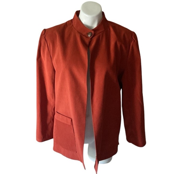 Handmade Ardelia’s Pumpkin Orange Open Front Jacket Fall Size 18 - Picture 1 of 8
